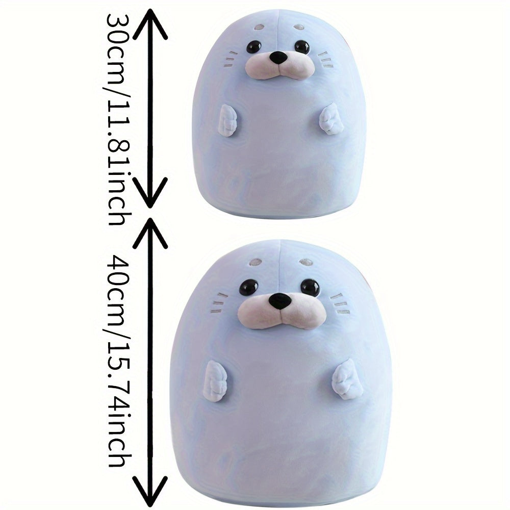 1pc, Round And Chubby Seal Plush Toy, Animal Plush Toy, Soft Plush Toy, Toys For Kids, Gift For Kids, Birthday Gift, Home Decor, Room Decor, Bed Decor, Sofa Decor, Car Decor