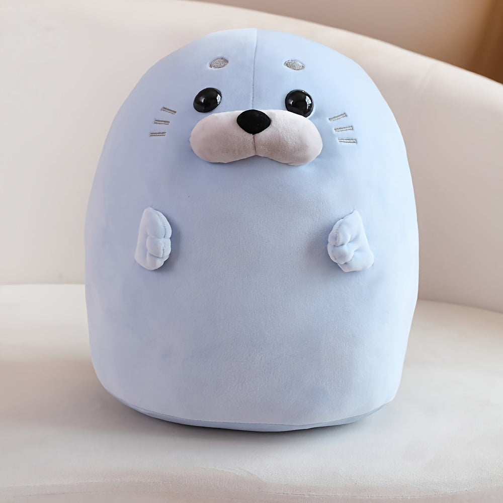 1pc, Round And Chubby Seal Plush Toy, Animal Plush Toy, Soft Plush Toy, Toys For Kids, Gift For Kids, Birthday Gift, Home Decor, Room Decor, Bed Decor, Sofa Decor, Car Decor
