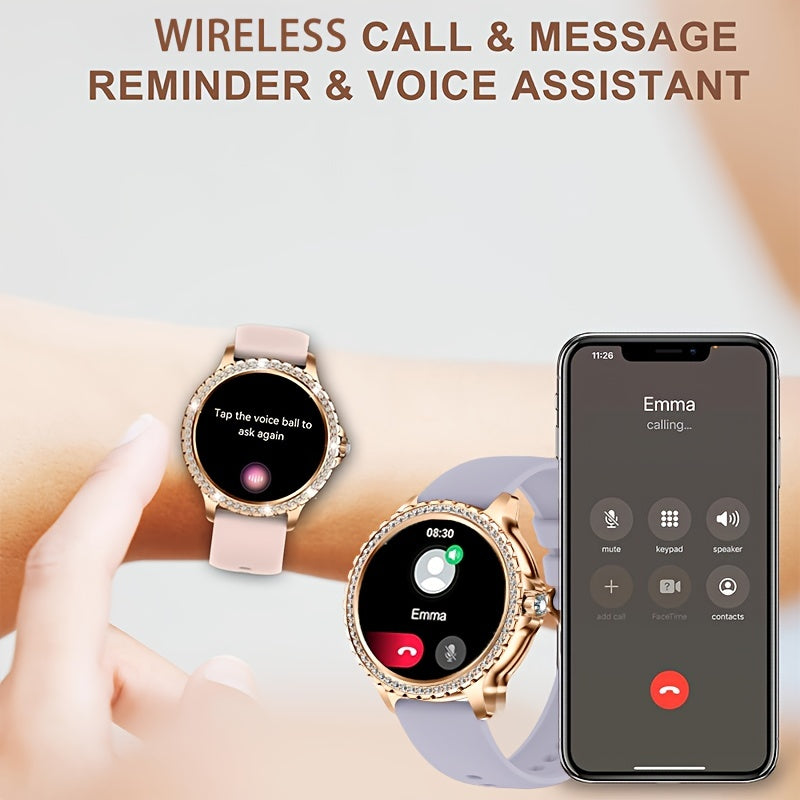 Smart Watch, Full Touch Smart Watches for Android & iPhone Compatible,(Answer/Make Call) Smart Fitness Tracker Watch for Women/Man Smartwatch with Sports/Step, Ideal for Gift (Include Bands:Dark Pink + Wine Red + Light Purple