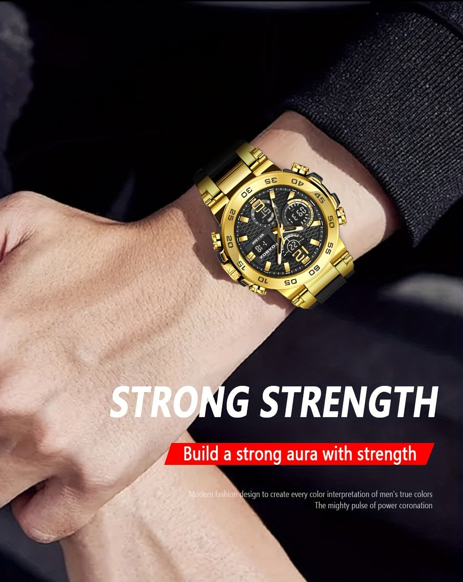 [Popular Choice] LIGE Watches for Men, 1968.5inch Clock Alarm LCD Dual Display Wristwatch