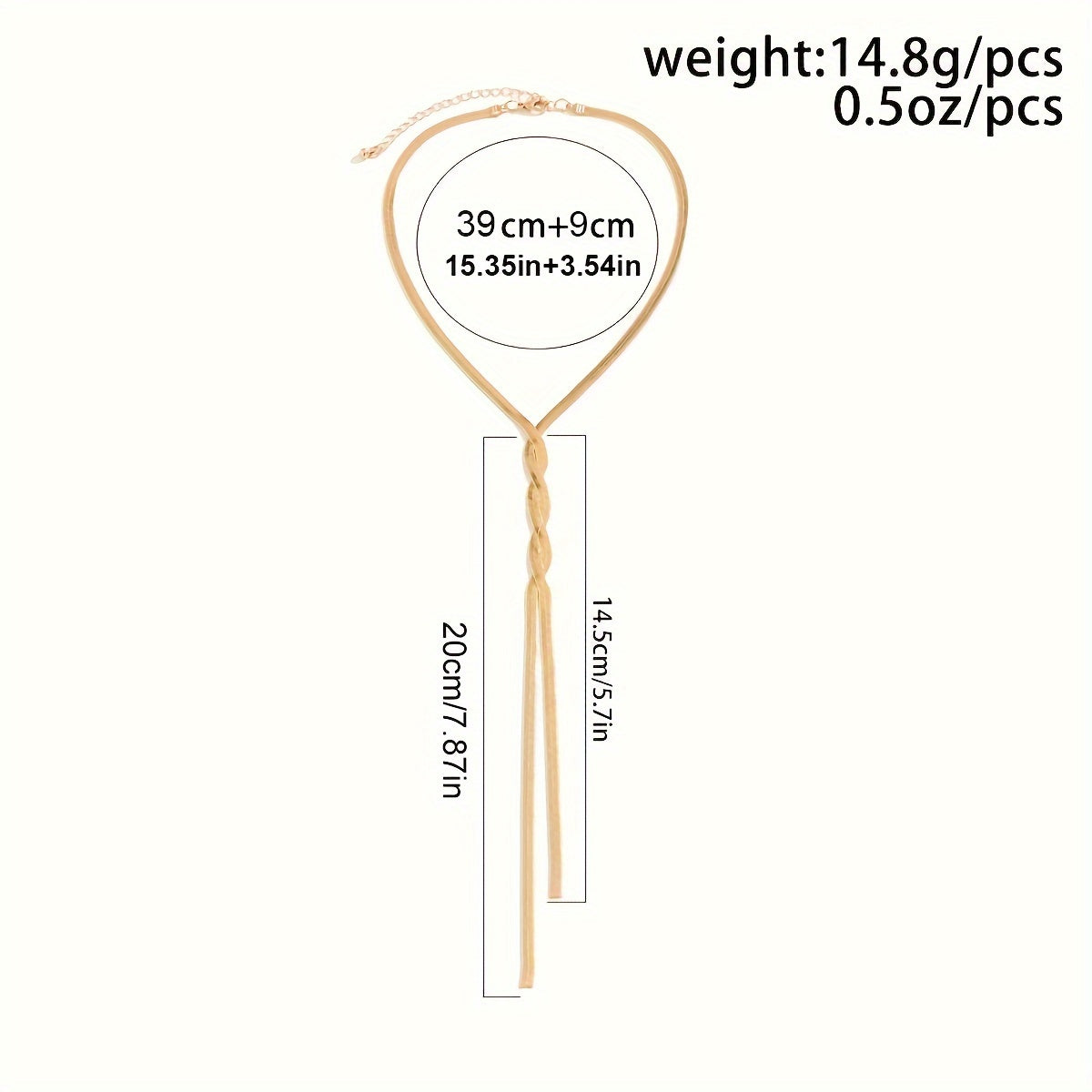 1pc Simple Handwoven Flat Snake Chain Long Tassel Necklace - Fashion Jewelry Gift for Mom, Wife, Girlfriend, Best Friend