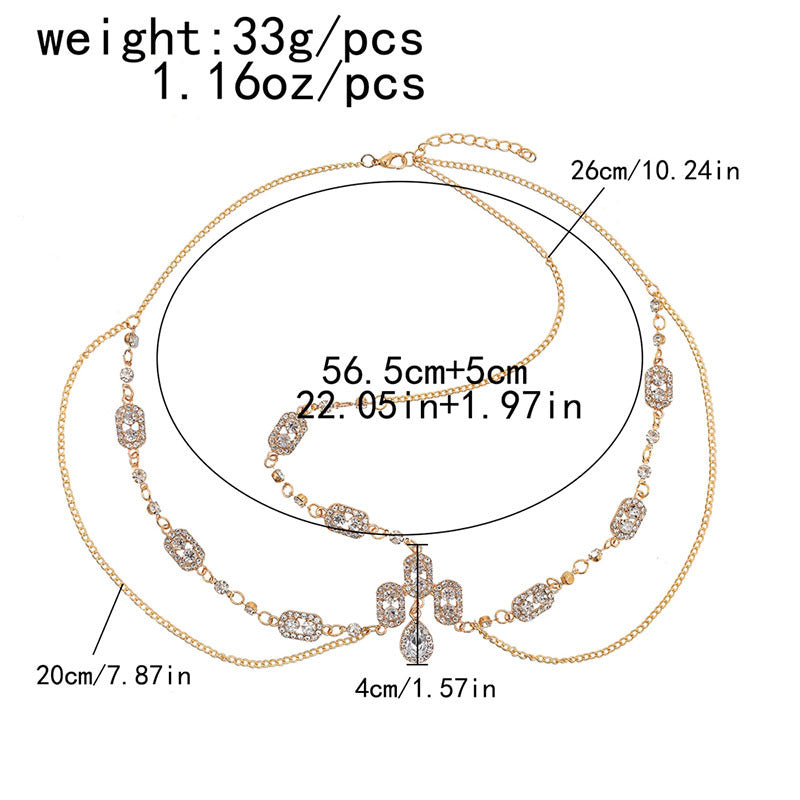 Women Rhinestone Chain Head Piece Head Jewelry Exquisite Elegant Headband Bridal Hair Accessories