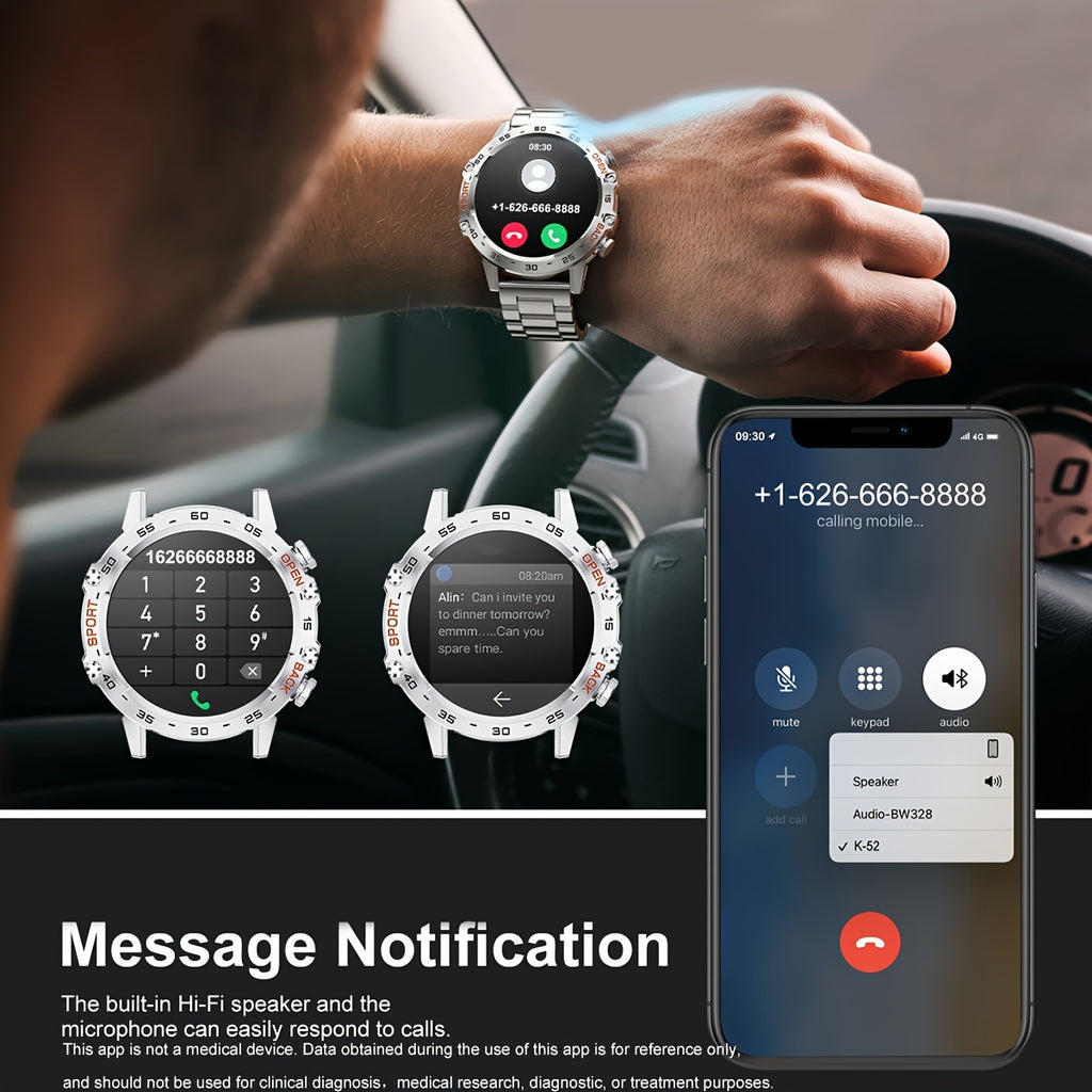 ساعة LIGE HD الذكية - ساعات يد أنيقة للنساء والرجال، مزودة بمكالمة لاسلكية، وشاشة عالية الدقة مقاس 1.39 بوصة، وأوضاع رياضية متعددة، وتنبيهات معلومات، وتذكيرات بالنشاط، وتحكم بالموسيقى، وعداد خطوات رياضي، ومراقب لمعدل ضربات القلب.