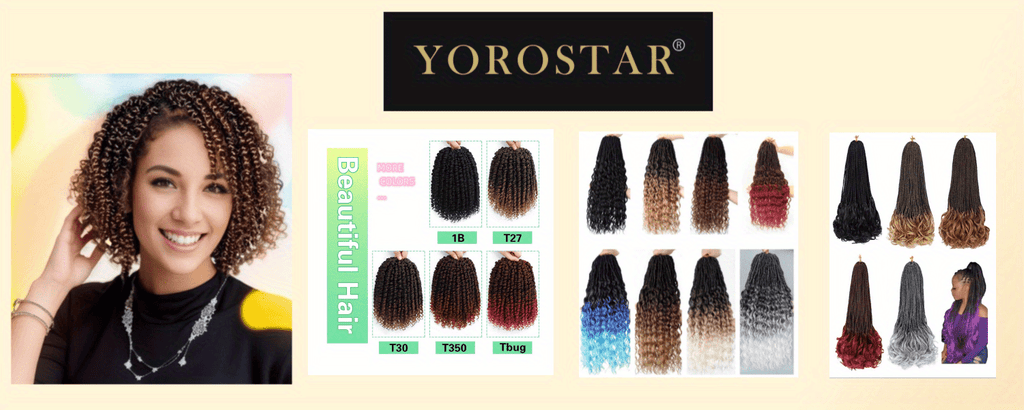 YOROSTAR 8 Inch Pre-Twisted Synthetic Soft Crochet Hair Extensions - 8 Packs, Low Temperature Fiber, Pre-Looped Passion Twist Curly with 6 Inch Hair, Crochet Needle & Hair Rings Gift for Black Women