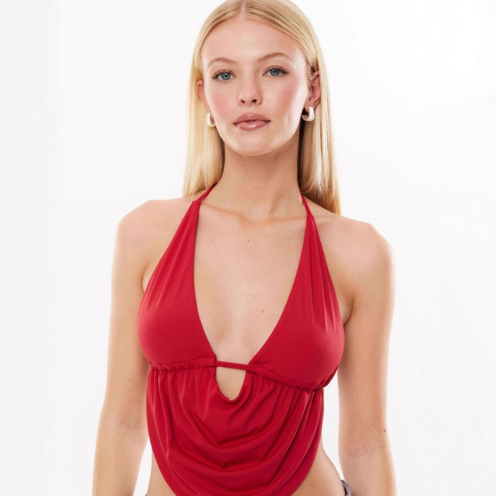 Women's Lace-up Vest Halter-style Backless Top