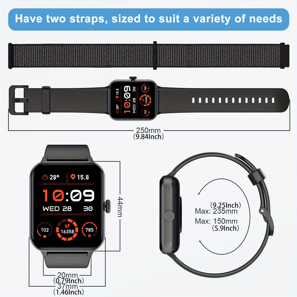 Smart Watch (Answer/Make Call), 1.85" Smart Watches for Men Women Waterproof, 100+ Sport Modes, Fitness Activity Tracker, Health Sleep Monitor, Pedometer, Smartwatch for Android iOS