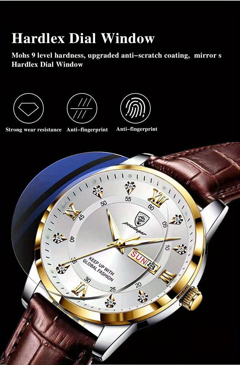 POEDAGAR Waterproof Luminous Calendar Men's Watches Students Korean Version Of The Trend Of Youth Quartz Watches