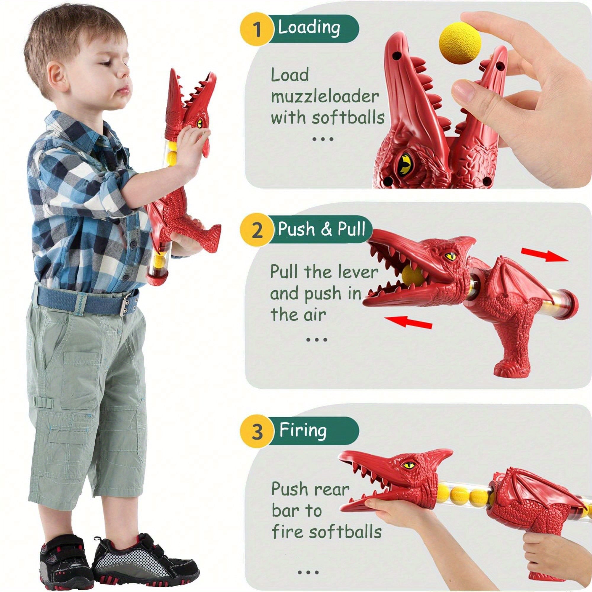 BZX Dinosaur Shooting Toy, Dinosaur Toys For Kids 5-7, 2 Air Pump Guns And 72 Foam Bullets, Hand-Eye Coordination Exercise Toy Gun, Kids Toys For 4, 5, 6, 7, 8, 9 Year Olds, Easter Gifts For Kids