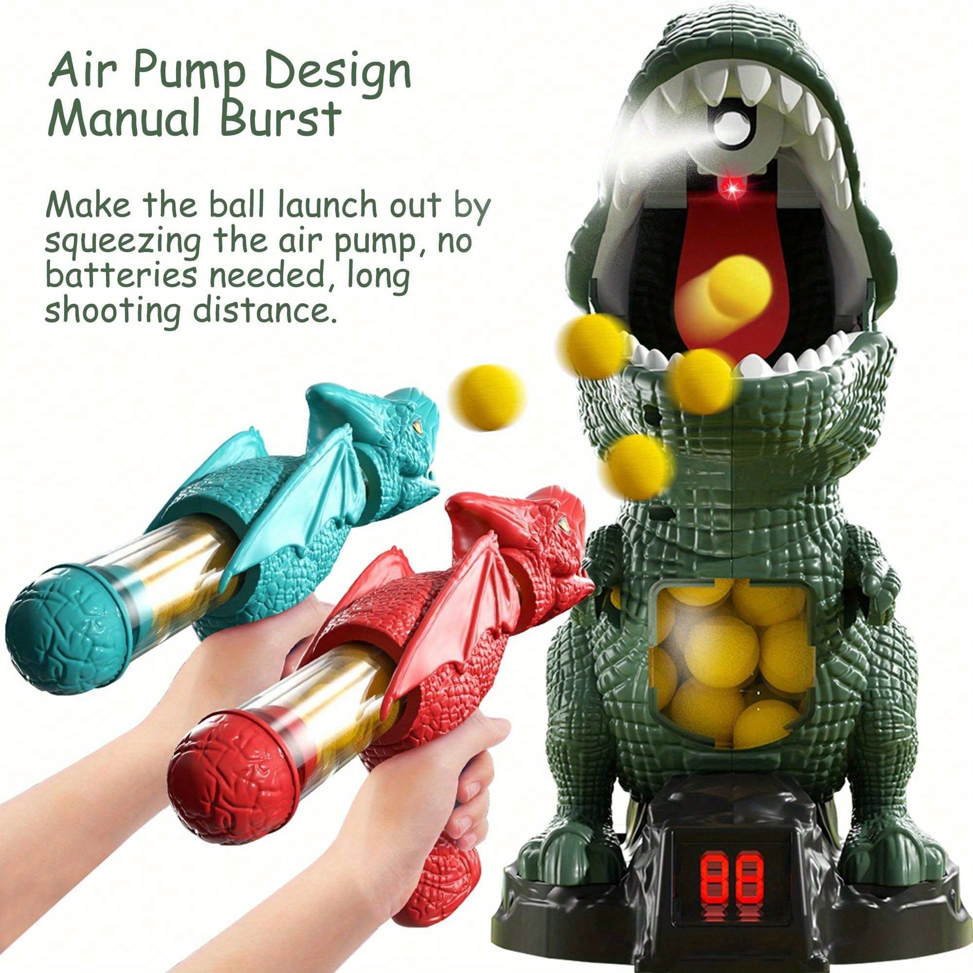 BZX Dinosaur Shooting Toy, Dinosaur Toys For Kids 5-7, 2 Air Pump Guns And 72 Foam Bullets, Hand-Eye Coordination Exercise Toy Gun, Kids Toys For 4, 5, 6, 7, 8, 9 Year Olds, Easter Gifts For Kids