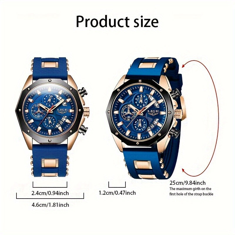 2024 New Fashion Men's Watch. Chronograph Calendar luminous Quartzwatch. Outdoor Casual Sports Watches. Suitable for giving to Students or Men.
