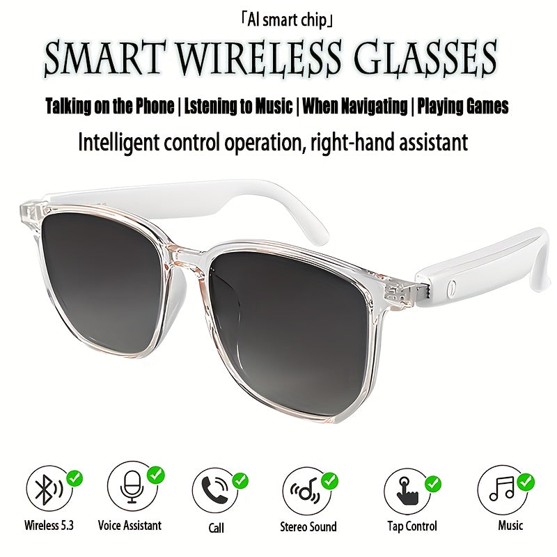[New Smart Glasses] Smart Glasses: New Photo-taking Outdoor Sports | Music And Calls, Lightweight, Remote Control Photography, Built-in Microphone And Speaker, Noise Reduction, Touch And AI Voice Assistant, Compatible With IP
