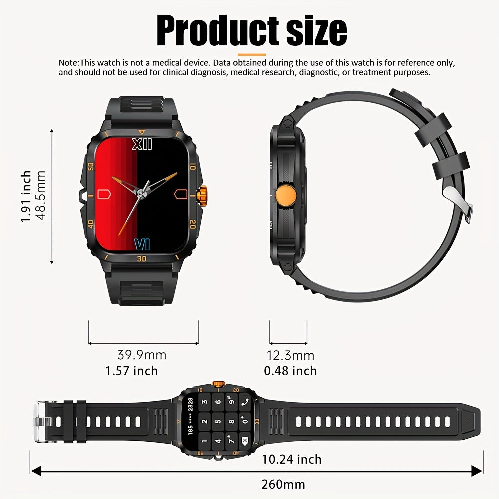 Stylish Multi-Function Smart Watch - Wrist Watches with 1.96" HD Display, 3ATM Waterproof, Wireless Call, Multi Sports Modes, Period Reminder, Weather Forecast, Sleep Monitoring, Sports Pedometer for Android and IOS Devices