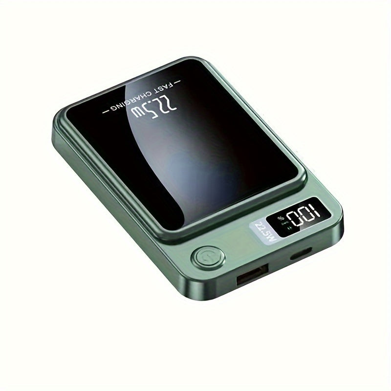 10,000mAh Magnetic Wireless Power Bank with Fast Charging of 22.5W/PD20W for iPhone15/14/13/12 & Android Phones, Portable Charger with USB/Type-C and LED Digital Display, Suitable for Outdoor Travel and Emergency Backup