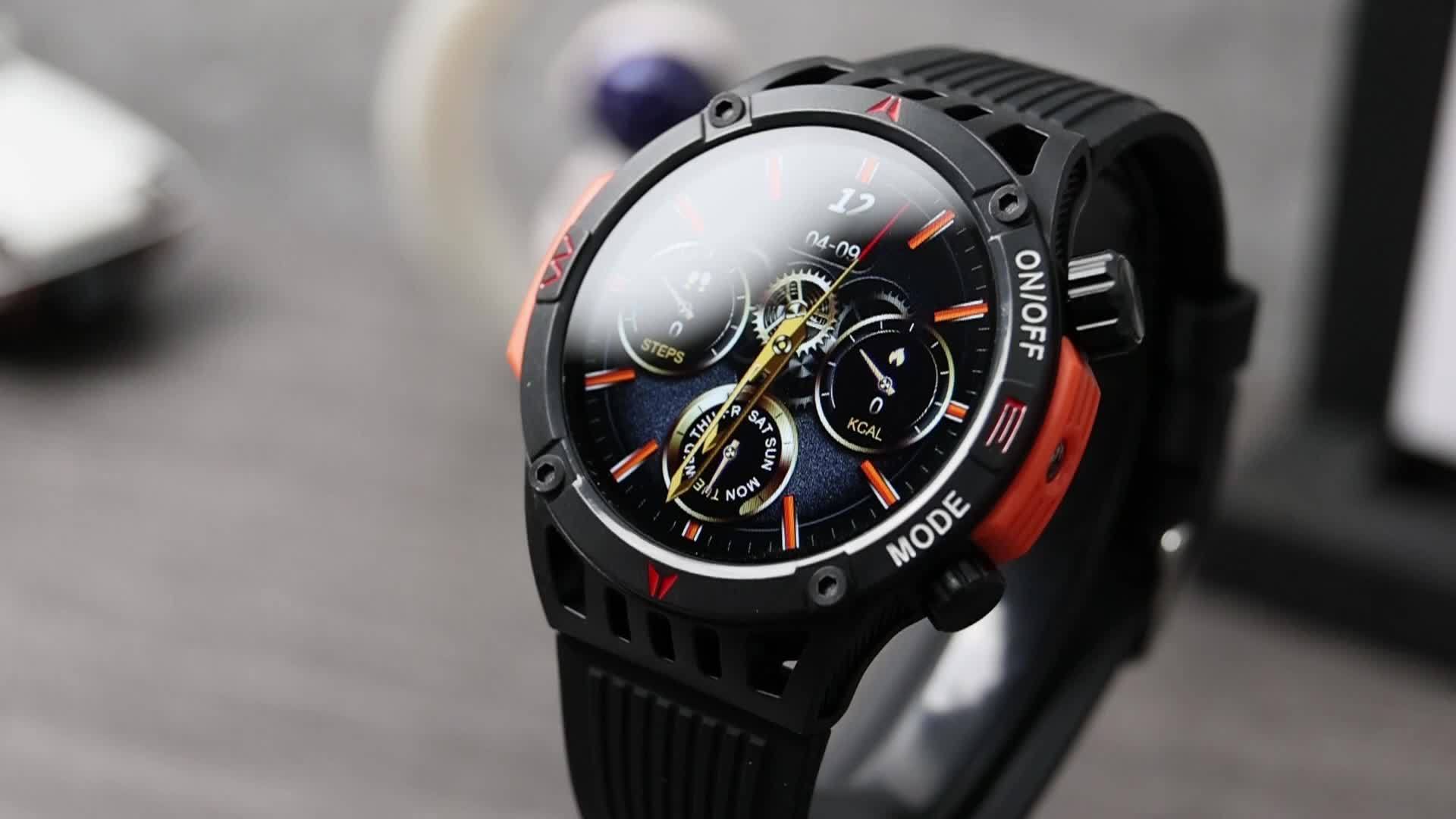 ساعة ذكية QTLJJBY لاسلكية للرد على المكالمات وSOS ساعة رياضية خارجية LED IP68 بوصلة متتبع اللياقة البدنية عداد الخطوات شاشة عرض رسائل الوسائط المتعددة، مناسبة للهواتف المحمولة، ساعات ذكية للرجال والنساء كهدية