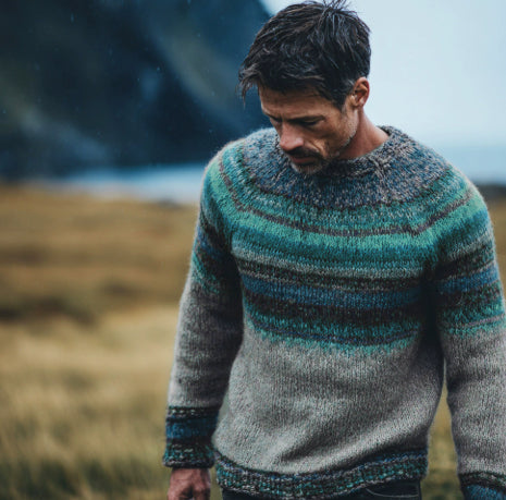 Mens Loose-fitting Long-sleeve Crew-neck Top