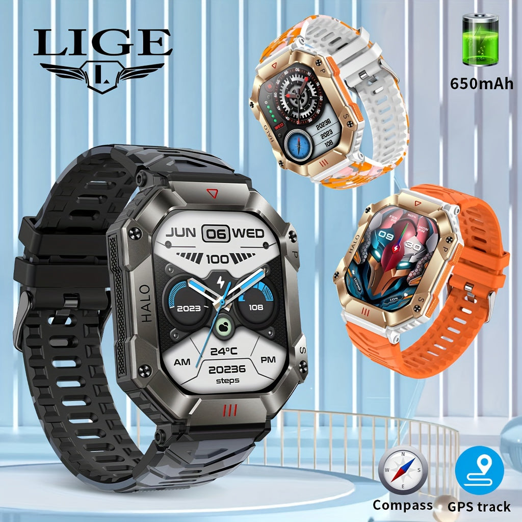 ساعة ذكية (للرد على المكالمات وإجراء المكالمات)، 2.0 بوصة، أكثر من 100 وضع رياضي، بوصلة لقياس الارتفاع والضغط، ونظام تحديد المواقع العالمي (GPS)، وعرض عنوان ماك، ساعات لأجهزة أندرويد وآيفون. ساعة لياقة بدنية للنساء والرجال.