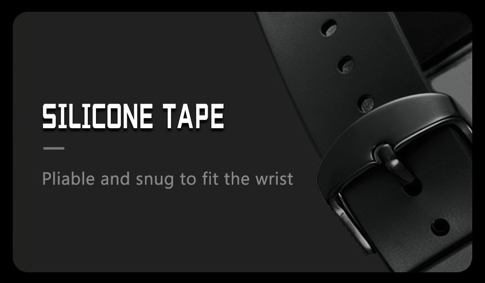 ساعة فوكس بوكس ​​كوارتز للرجال مقاومة للماء، ساعة رياضية من السيليكون مع التاريخ