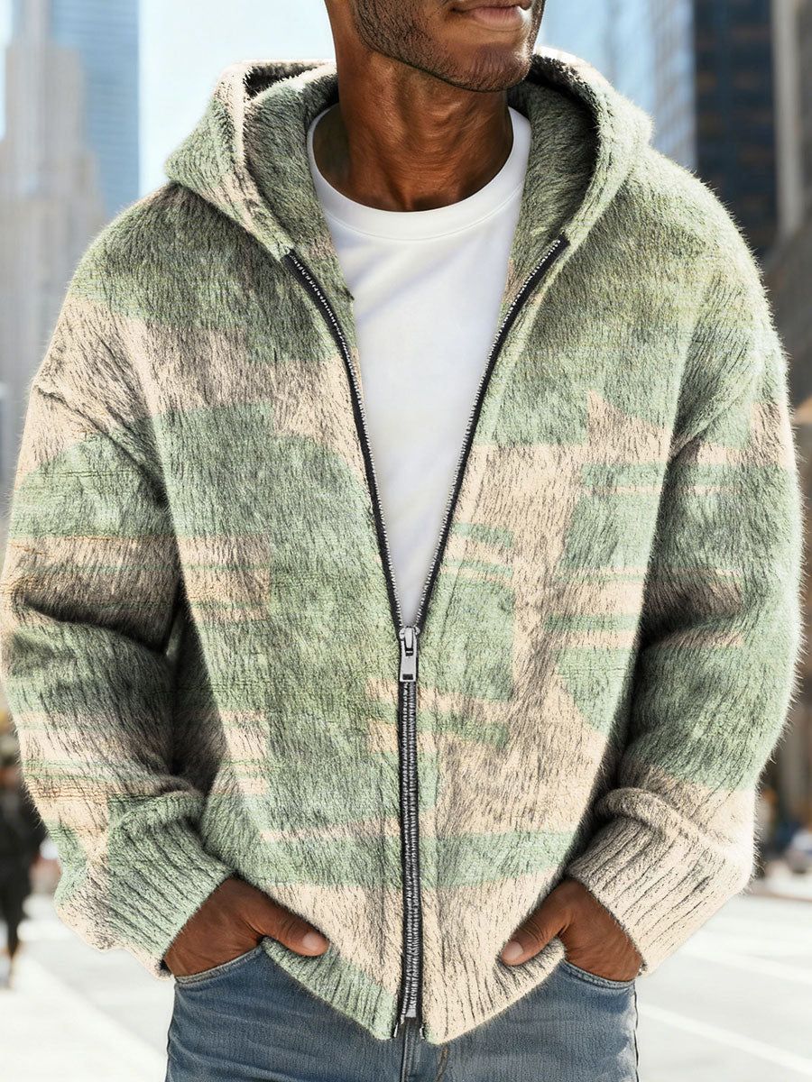 Christmas 3D Digital-Print Casual Zip-Up Hoodie