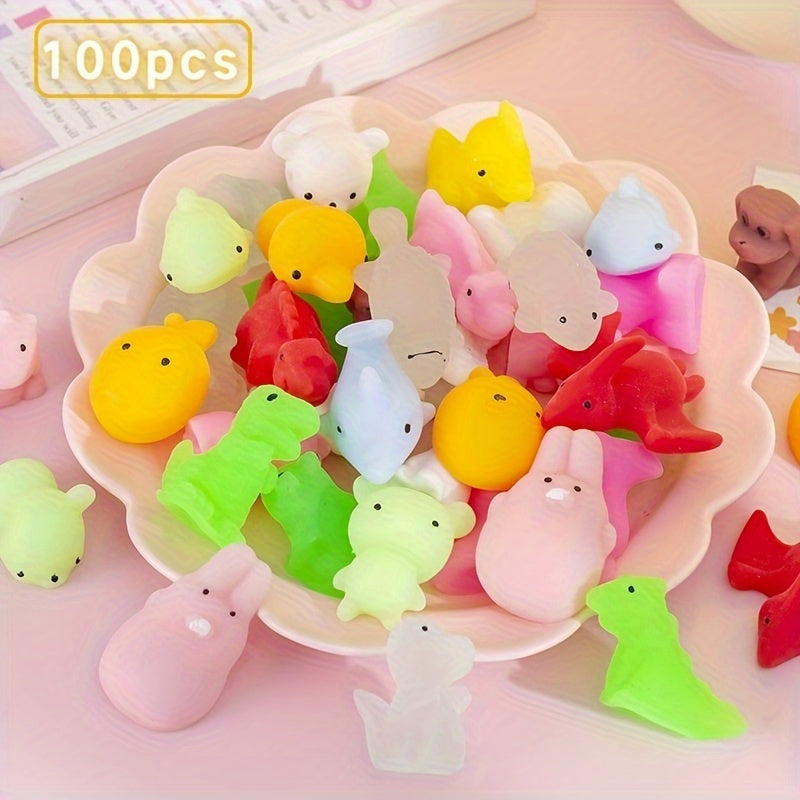 5/20/50/100pcs, Mini Kawaii Animal Squishy Pack, Random Mochi Squishies Party Favours Toys For Kids, Cute And Soft Fidget Squeezable Stress Reliever For Children Adults Treasure Box Toys, Party Bag Fillers
