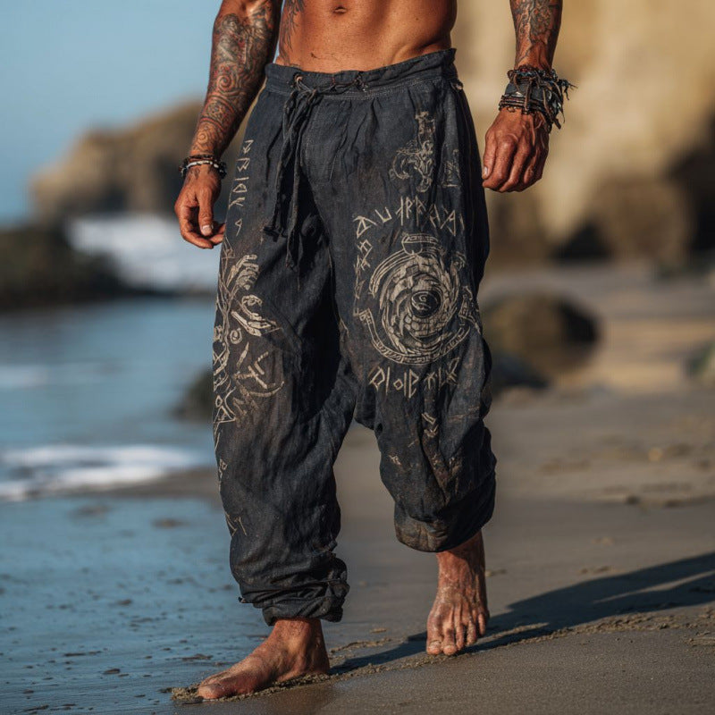 Casual Stylish Loose-fitting Linen Wide-leg Pants