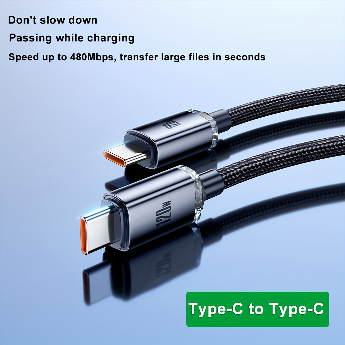 120W 6A Type-C to USB Fast Charging Cable, >80W Output Power, High-Speed Data Transfer, Compatible with For iPad/For MacBook/For SamSung For Galaxy Series/Redmi/For Android Phones