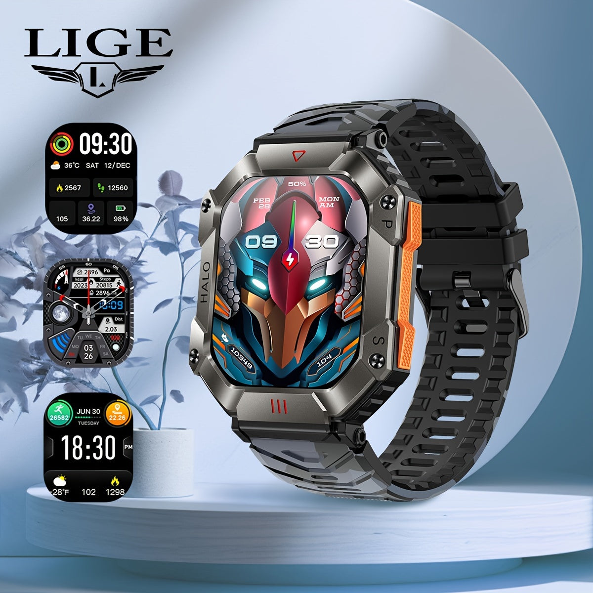 Smart Watch (Answer/Make Call), 2.0 Inch 100+Sport Modes/Altitude Pressure Compass/GPS Track Watch MAC Address Viewing, Watches For Android & Iphone. Fitness Watch For Women/Men