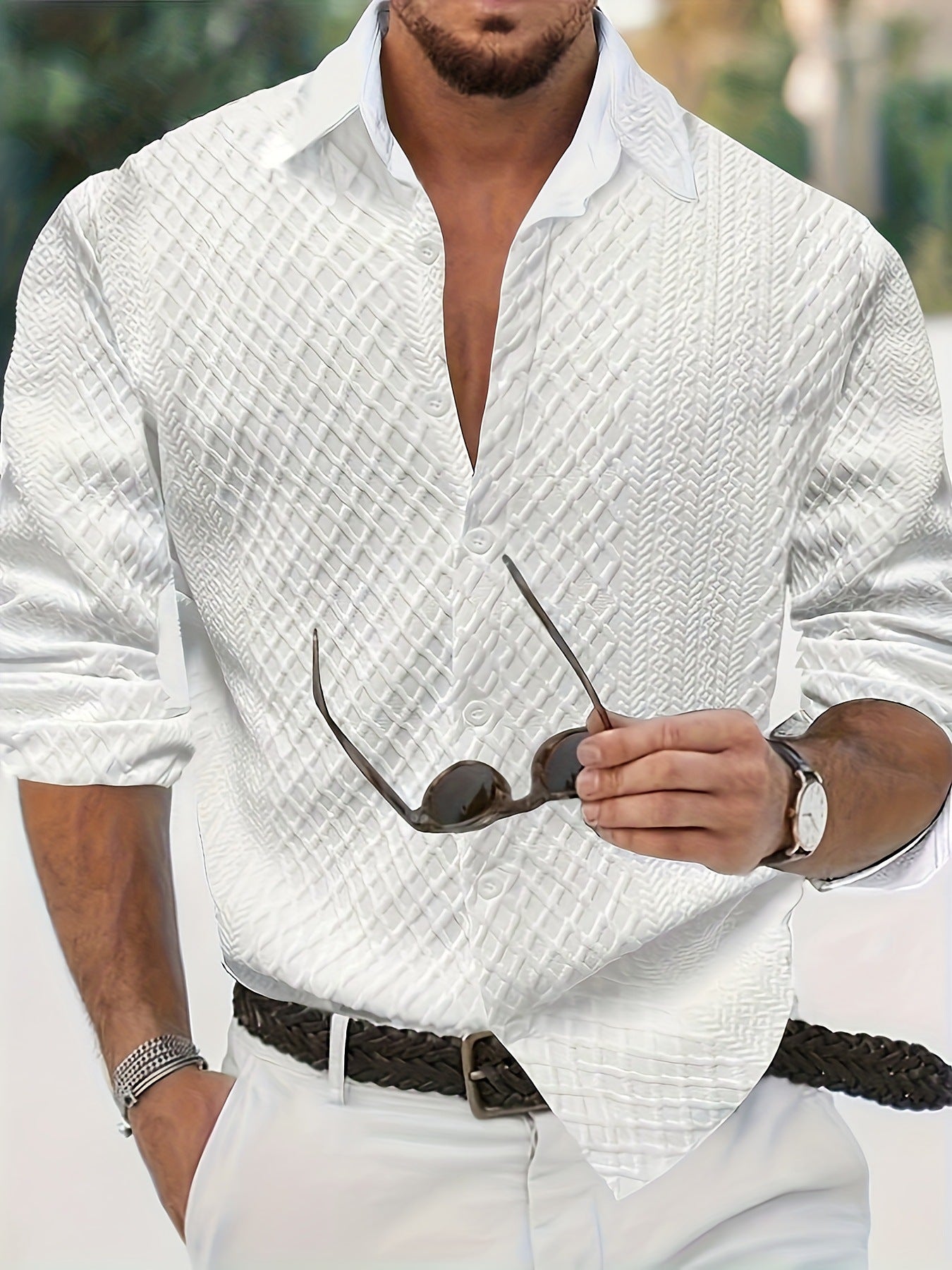 Trendy Mens Fashion Lapel Shirt