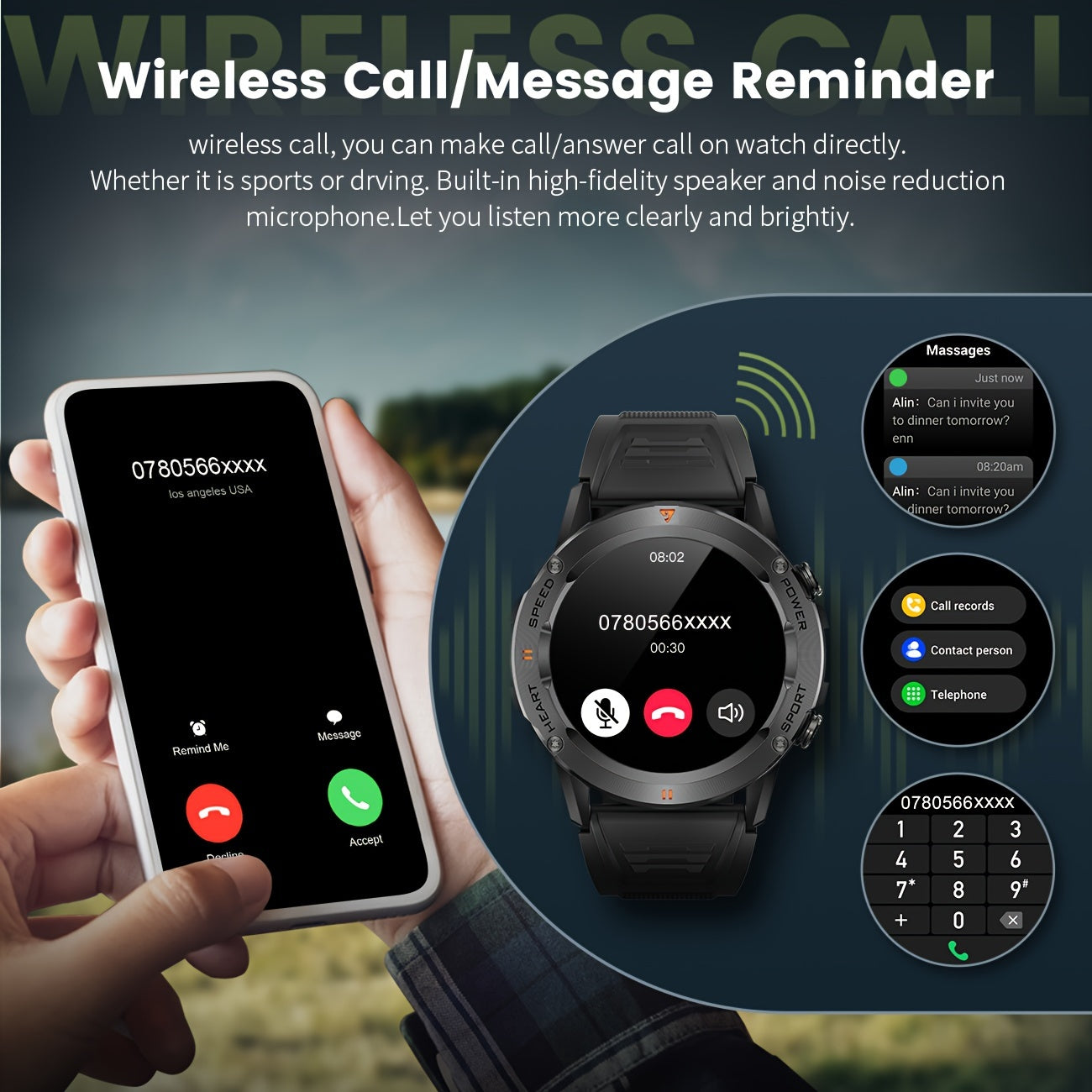 Lige Smart Watch for Men (Answer/Dial Calls) 1.39'' HD Touchscreen Smart watch 400mAh Battery 120 Sports Modes Alarm Clock Music/Camera Control 2 Straps Fitness Watch for Android Phones and iPhone Compatible