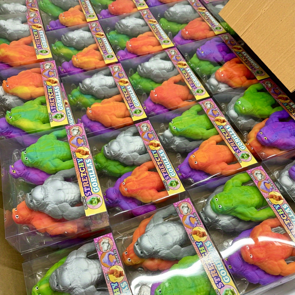 4 Pack Funkee Monkee Mega 4 Pack - Stretch, Squish, And Even Squeeze These Monkeys For Stress Relief - Original Sensory/Fidget Collectible Toys For Kids And Adults Halloween Christmas Gifts