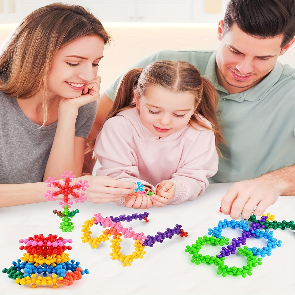 300 PCS Interlocking Stem Building Blocks Vanmor Preschool Educational Toys For Kids 5-7, Solid Plastic STEAM Activities Fun Gifts Ingenuity Playset For Children Discs Sets Snowflake