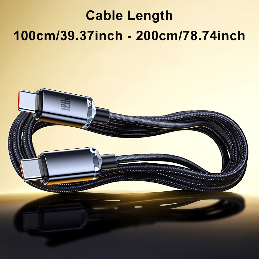 120W 6A Type-C to USB Fast Charging Cable, >80W Output Power, High-Speed Data Transfer, Compatible with For iPad/For MacBook/For SamSung For Galaxy Series/Redmi/For Android Phones