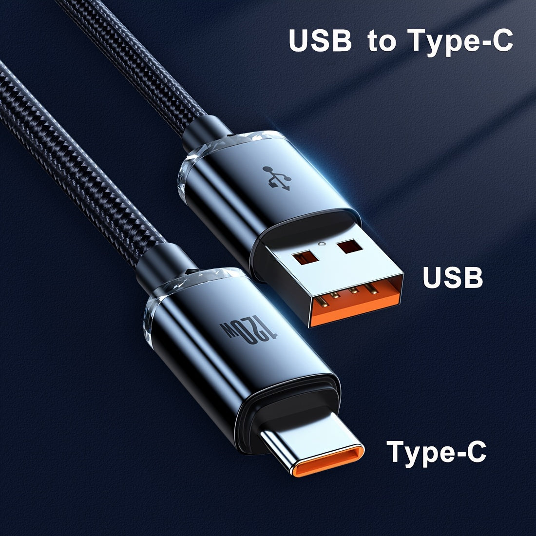120W 6A Type-C to USB Fast Charging Cable, >80W Output Power, High-Speed Data Transfer, Compatible with For iPad/For MacBook/For SamSung For Galaxy Series/Redmi/For Android Phones