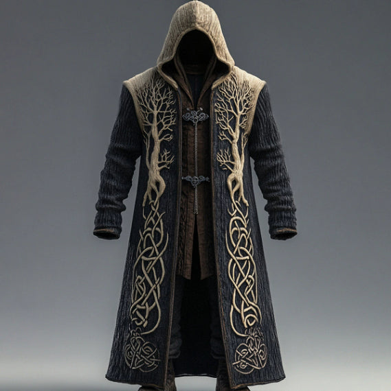 Mens Mid-Length Digital-Print Abstract Cape