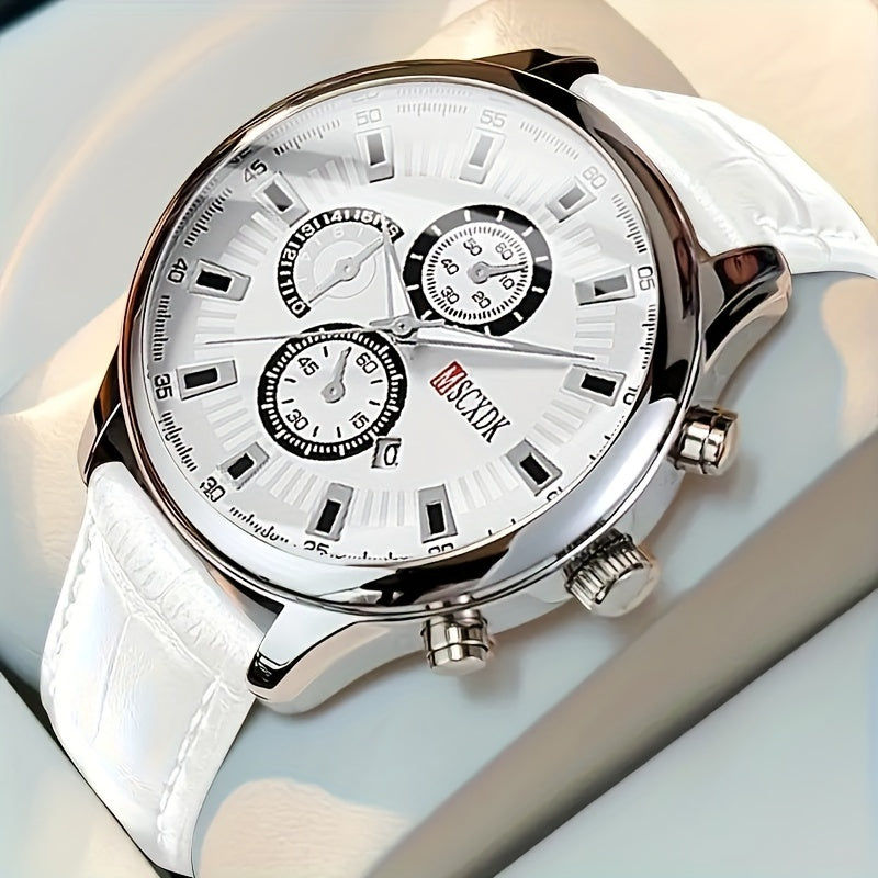 Round Quartz Watches PU Leather Strap Alloy Pointer Alloy Dial Perfect Gifts For Women Men