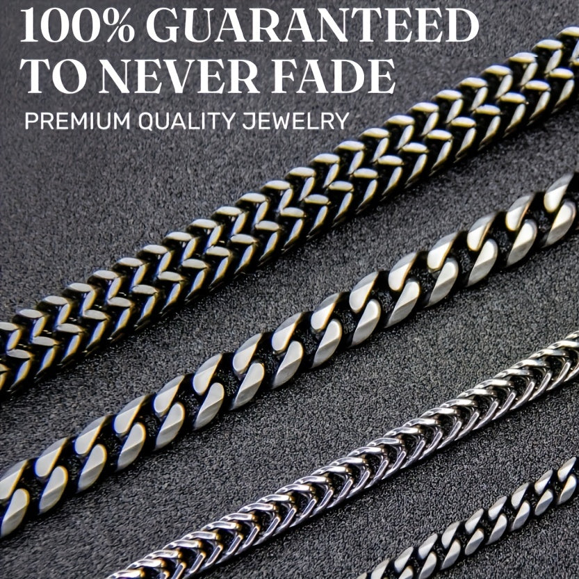 Personalized Silvery Gray Cuban Chain Necklace for Son, 304 Stainless Steel, Sports Theme, Minimalist Pendant, Unique Gift from Mom, High-Quality Jewelry