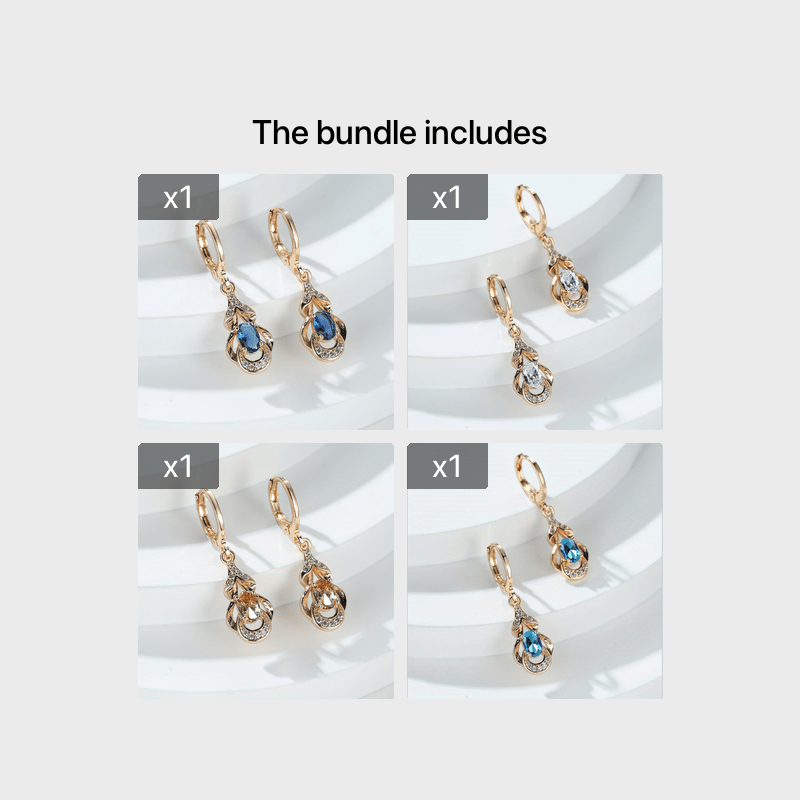 [BAMOS | Elegant Bohemian] BAMOS Women's Elegant Bohemian Ethnic Statement Earrings - Large Teardrop Blue/Purple/Pink/Black/Green/Gray/White/Beige -like luster, Dangle Hoops with Secure Hook Closure, Everyday & Valentine's Je