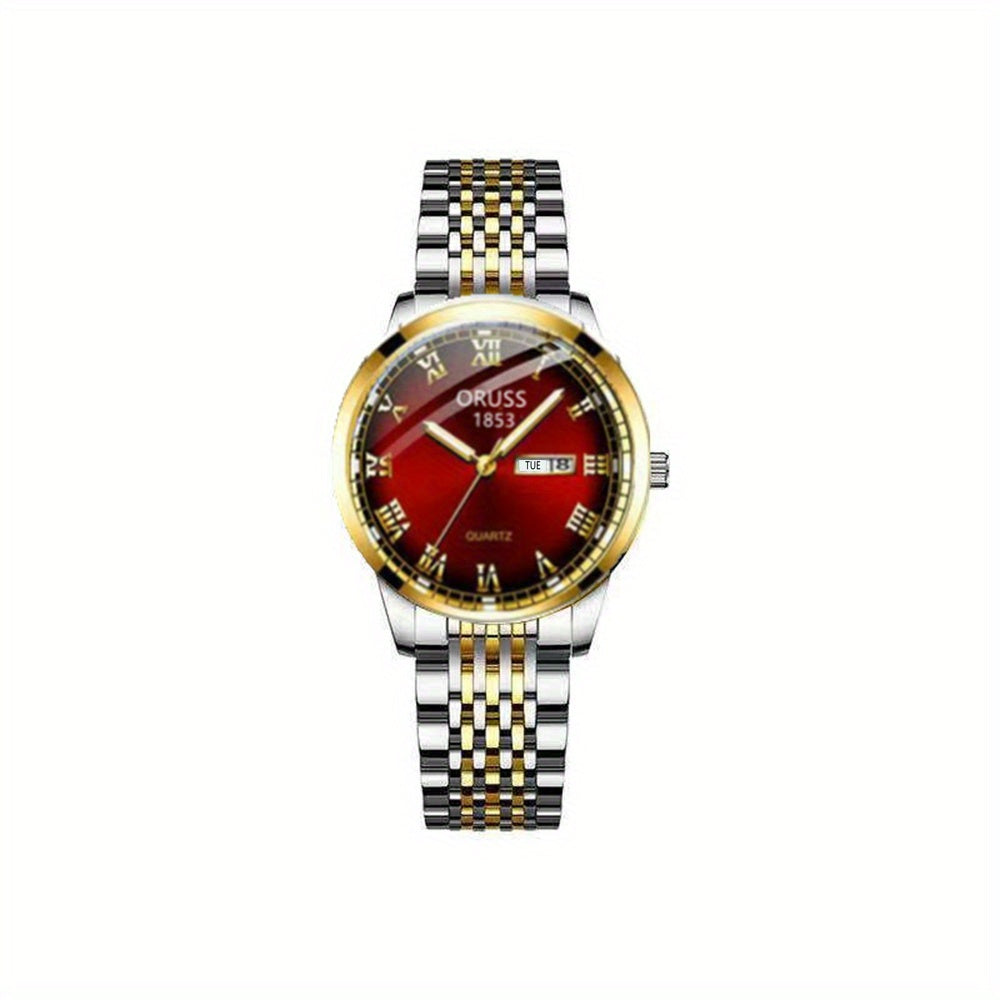 ساعات نسائية كلاسيكية ذات طابع ريترو بتقويم مزدوج متينة وأنيقة وعصرية وساعة نسائية لطيفة وسخية