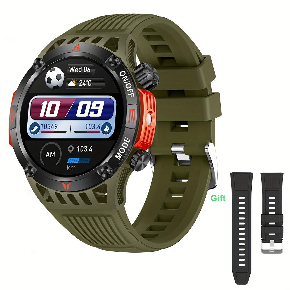 QTLJJBY Smart Watch Wireless Answer And Call SOS Outdoor Watch Outdoor Sports Watch LED IP68 Compass Fitness Tracker Pedometer Multimedia Message Display, Suitable Mobile Phones, Men's And Women's Smart Watches Gift