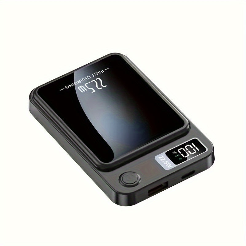 10,000mAh Magnetic Wireless Power Bank with Fast Charging of 22.5W/PD20W for iPhone15/14/13/12 & Android Phones, Portable Charger with USB/Type-C and LED Digital Display, Suitable for Outdoor Travel and Emergency Backup