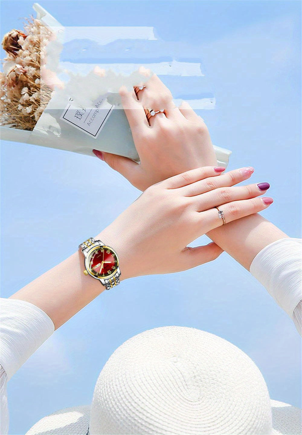 ساعات نسائية كلاسيكية ذات طابع ريترو بتقويم مزدوج متينة وأنيقة وعصرية وساعة نسائية لطيفة وسخية