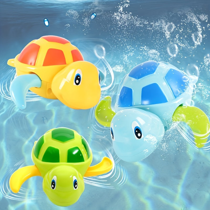 3pcs Wind-Up Swimming Turtle Bath Toys for Kids - Durable Plastic, Ideal for Infants & Toddlers 1-5 Years - Perfect Gift for Christmas, Halloween, Thanksgiving