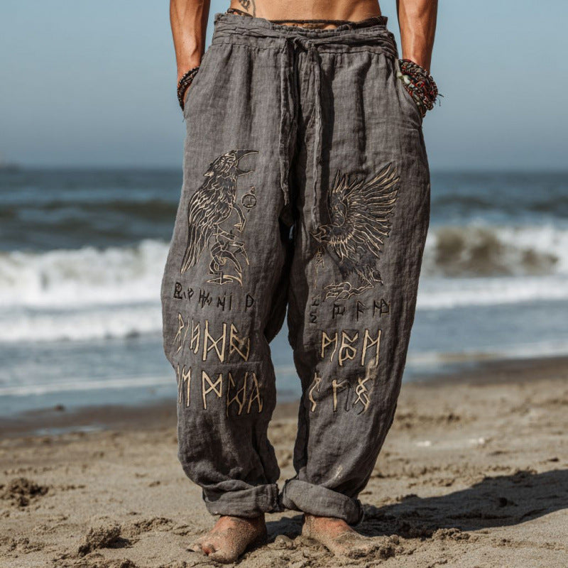 Casual Stylish Loose-fitting Linen Wide-leg Pants