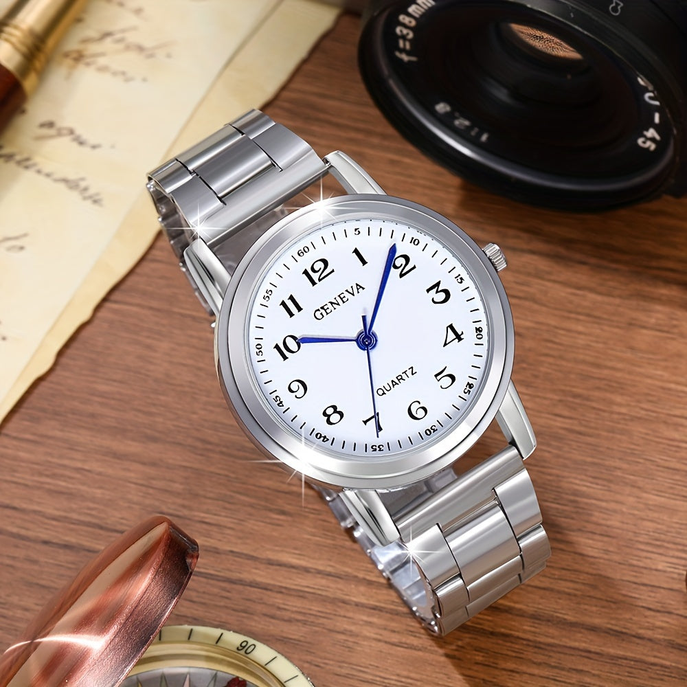 ساعات رومانسية للأزواج من قطعتين - كوارتز أنيقة من الفولاذ المقاوم للصدأ لإطلالة يومية ساحرة - مجموعة هدايا مثالية لعيد الشكر