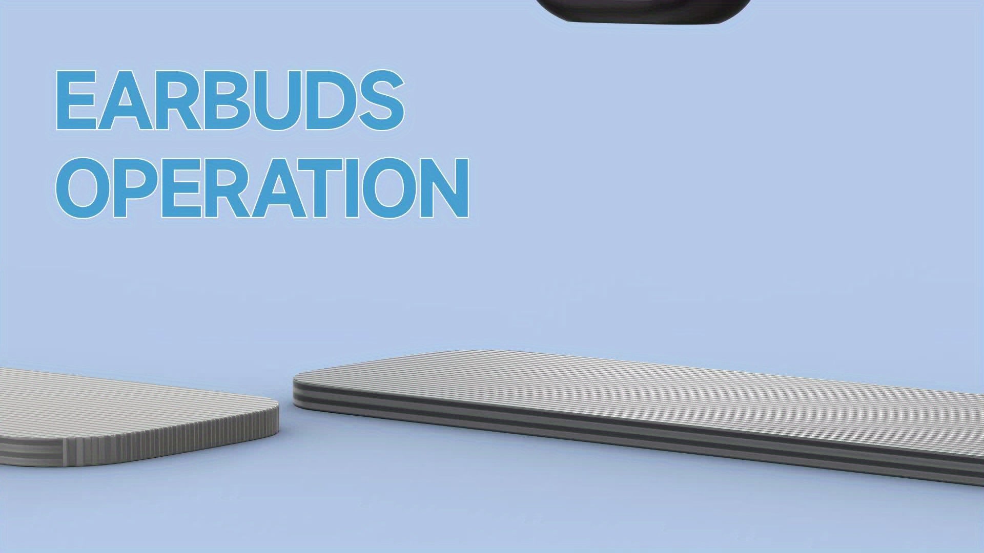 50H Playtime Smart Wireless Earbuds 5.3 with Touch Screen Charging Case - Bass Stereo Earphones with Mic for Sports, Work, Android/Phones