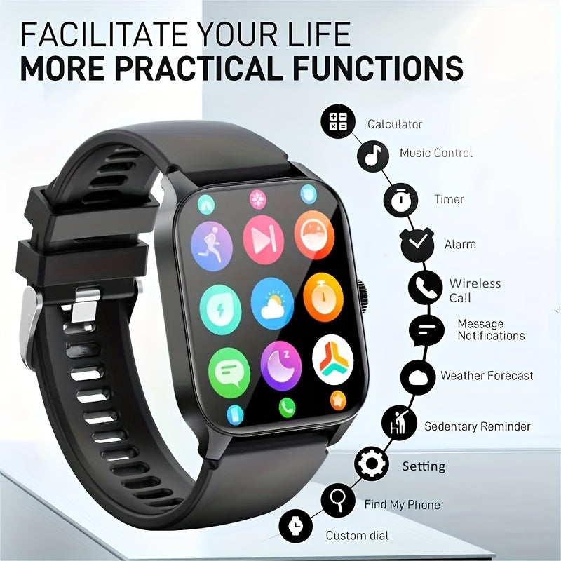 1.83 "Full Touch Screen Wireless Call Smartwatch, 100+ Sports Mode/100+ Dial/Ai Voice Control/music Playback, Smart Fitness Tracker, Compatible With Iphone And Android Phones
