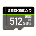 GeekBear Ultra High Speed Micro SD Cards: 512GB, 256GB, 128GB - Compatible with Cameras, Android Phones, and Computers