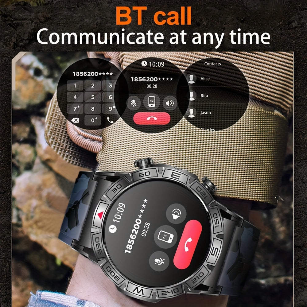 2024 New Outdoor Sport Smart Watch Men Women 1.43" AMOLED 450mAh Battery Wireless Calls SMS Notification Monitoring GPS Track+Altitude+Barometric Pressure+Compass+Flashlight Smart Watches For Android Iphone