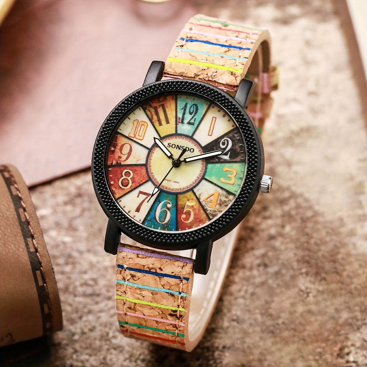 Quartz Watches For Men Wooden Pu Leather Wrist Watch Alloy Pointer Great Gift For Her