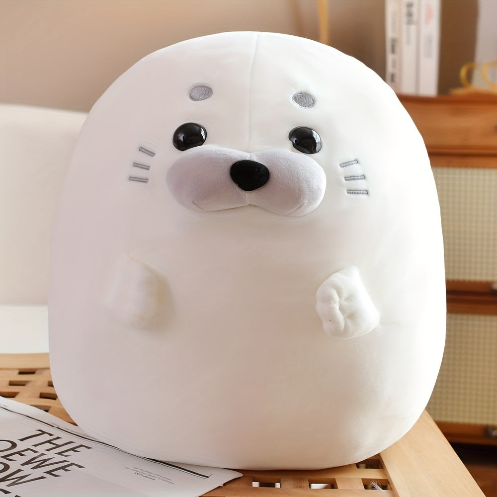 1pc, Round And Chubby Seal Plush Toy, Animal Plush Toy, Soft Plush Toy, Toys For Kids, Gift For Kids, Birthday Gift, Home Decor, Room Decor, Bed Decor, Sofa Decor, Car Decor