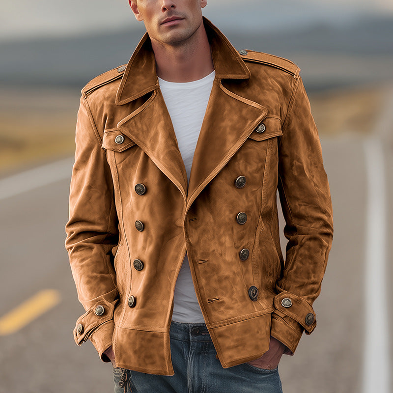 Men's Solid Color Button With Minimalist Design Casual Fashionable Jacket